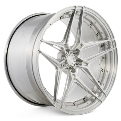 6061-T6 Brushed Silver Concave Design Wheels Konfigurasi 2PC