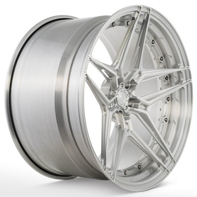 6061-T6 Brushed Silver Concave Design Wheels Konfigurasi 2PC