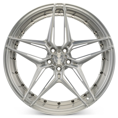 6061-T6 Brushed Silver Concave Design Wheels Konfigurasi 2PC