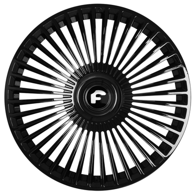 Gross Black Chrome Silver Trimestre Forgiato Forgiato Forged Wheels Untuk Rolls Royce Cullinan