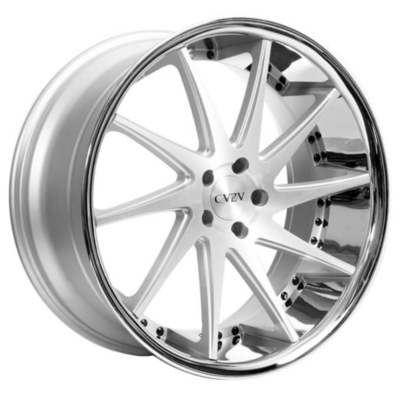 Silver Machined 24 Inch Staggered Rims Dengan Chrome Lip ISO 9001