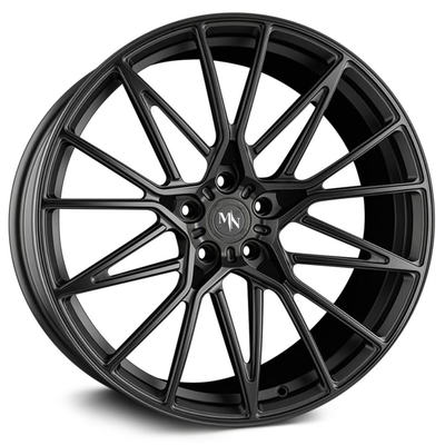 AGL58 Matt Black Porsche Forged Wheels Staggered Spokes