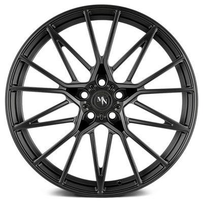 AGL58 Matt Black Porsche Forged Wheels Staggered Spokes