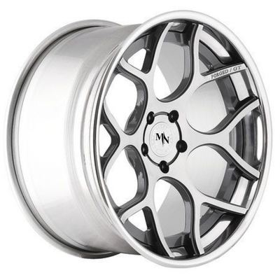 Dipoles Silver Lip 20 Inch Staggered Spokes Wheels 2 Piece Rims