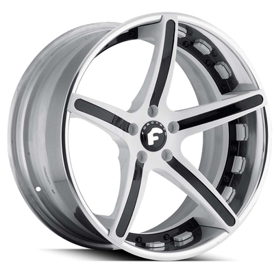 5 Lugs Gloss Black Rims Dengan Chrome Lip 20 Inch Monoblock