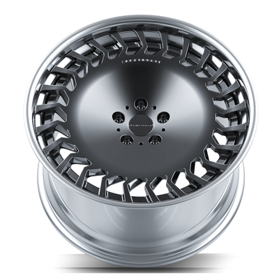 Retro 2 Piece Forged Wheels UF/2-305 Penyelesaian Kustom Kelas Aerospace