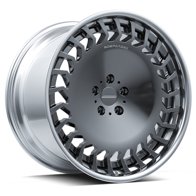 Retro 2 Piece Forged Wheels UF/2-305 Penyelesaian Kustom Kelas Aerospace