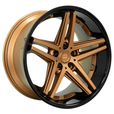 Deep Dish Bronze Lexani Forged Wheels Dengan Bibir Hitam JWL TUV VIA