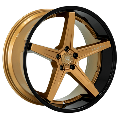 Yellow Face Savage Lexani Forged Wheels Dengan Black Chrome Lip