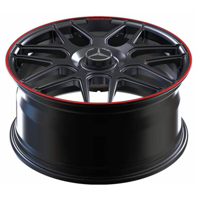 19'' Matt Black Dengan Red Lip Forged Wheels Untuk Mercedes Benz AMG GT